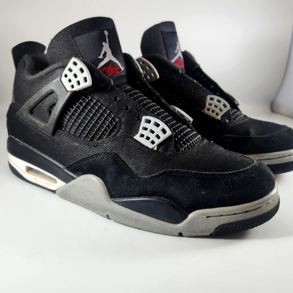 NIKE AIR JORDAN 4 RETRO SE BLACK CANVAS MEN'S SIZE 10